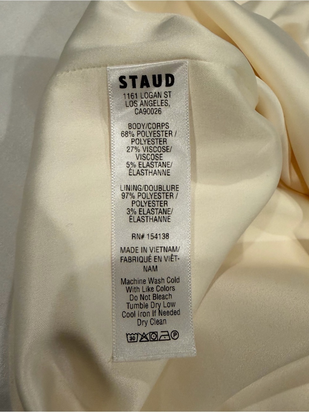 STAUD Cream Button Front Sleeveless Midi Dress XS NWOT - Picture 8 of 8
